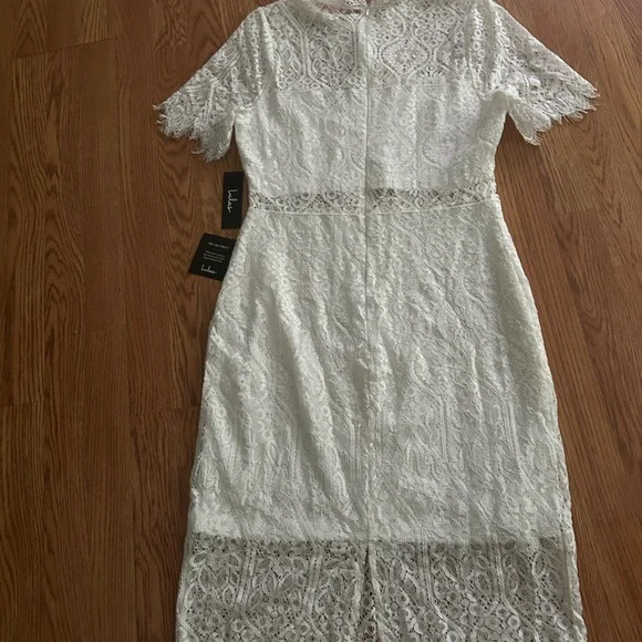 White lace midi dress with cut out details - Picture 3 of 3